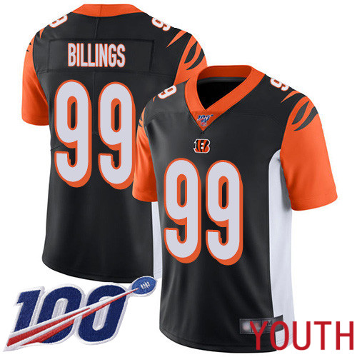Cincinnati Bengals Limited Black Youth Andrew Billings Home Jersey NFL Footballl #99 100th Season Vapor Untouchable